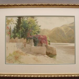 Watercolour By Robert George Talbot Kelly Of Italian Lake Landscape Painting Signed & Dated C1909 Antique Art