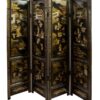 Mid 20thcentury Black lacquer and gilt screen