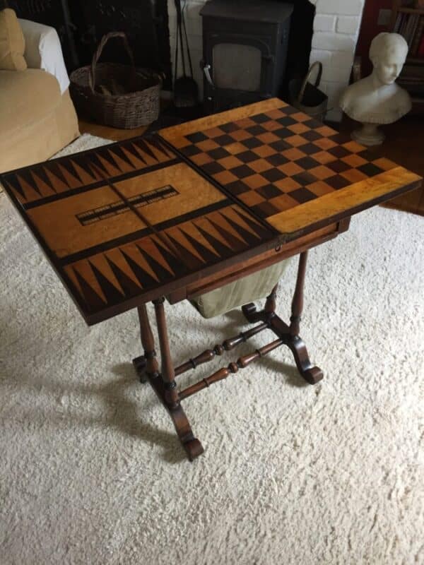 Games table and work box Antique Furniture 3