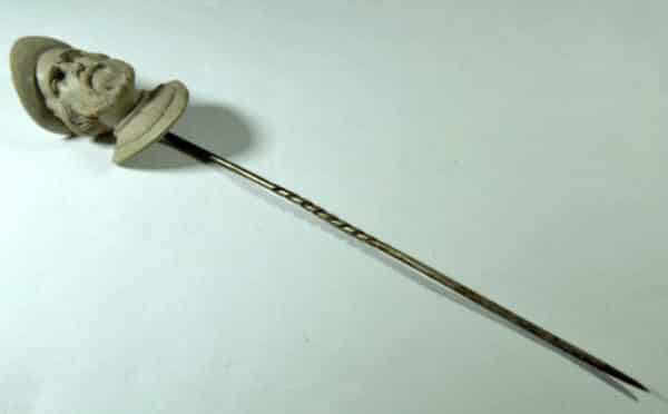 Antique Hand Carved Lava Stick Pin Antique Jewellery Antique Jewellery 4