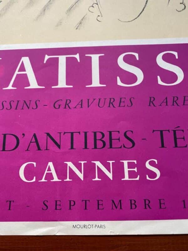 Original Henri Matisse 1955 Vintage Exhibition Poster, Galerie 65, Cannes art poster Antique Collectibles 13