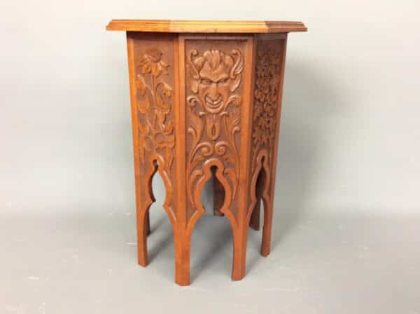Arts and Crafts Mahogany Octagonal Side Table Arts and Crafts Antique Furniture 8