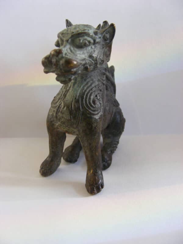 Rare ancient Chinese BRONZE Dog or Mythological Creature Temple Offering Votive or scroll weight Antiquities Medieval Antiques 4