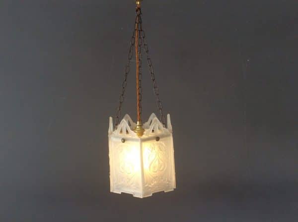 Art Nouveau Glass Lantern c1895 art nouveau Antique Glassware 4