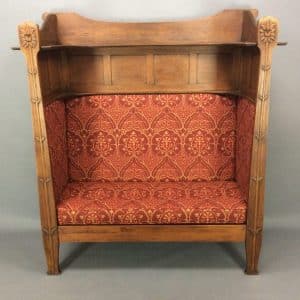 Rare George Montague Ellwood Oak Settle c1900 hall bench Antique Benches