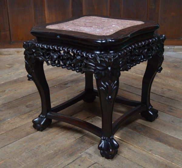 Chinese Marble Top Table/ Plant Stand SAI2901 - Image 2