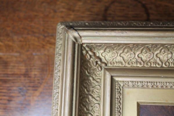 Victorian Painting in Gouache with Gilt frame. 19th C - Image 5