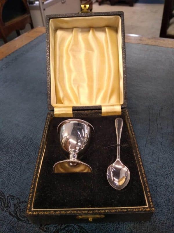 Sterling Silver Egg & Spoon in a Presentation Case