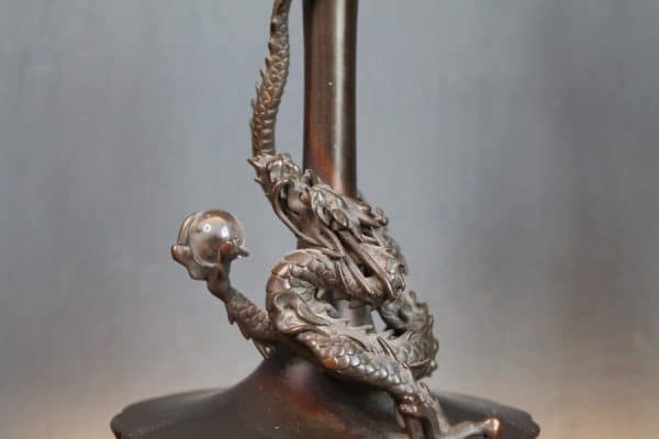 Japanese Bronze Dragon Vases.Mid 19th Century dragons Antique Vases 8