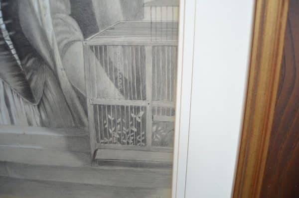 Framed Pencil Drawing By Miss Smith SAI3015 Antique Art 5