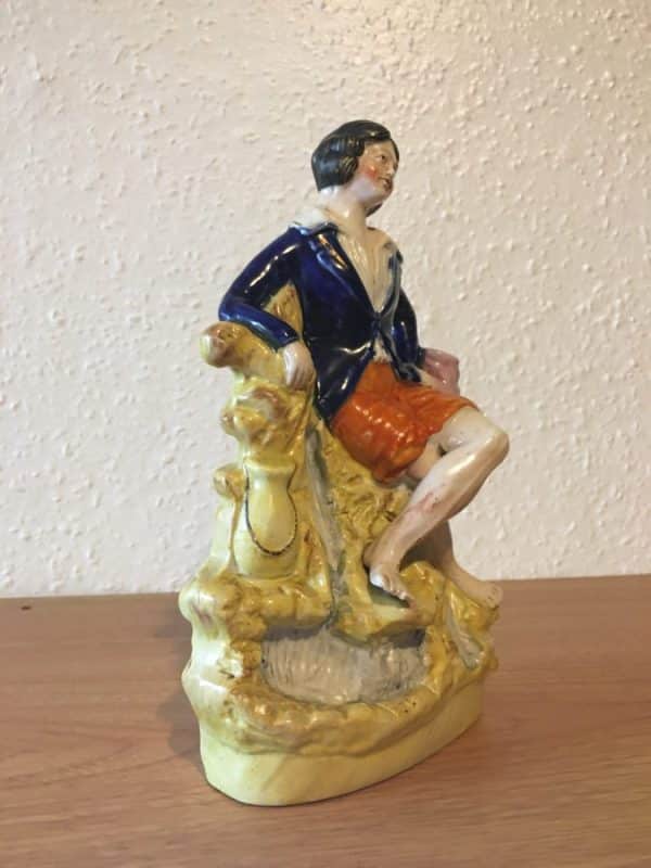 Staffordshire Pottery Flat Back male Antique Ceramics 5