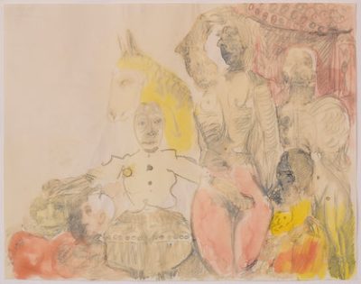 Follower of James Ensor - Symbolist Watercolour Figures