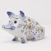 French Faience Figural Pig Quill Holder