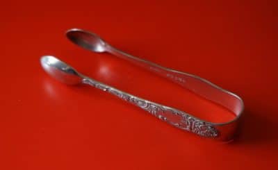 Vintage Ornate Scroll Design Silver Sugar Nips Boxed Silver Cutlery Antique Silver 8