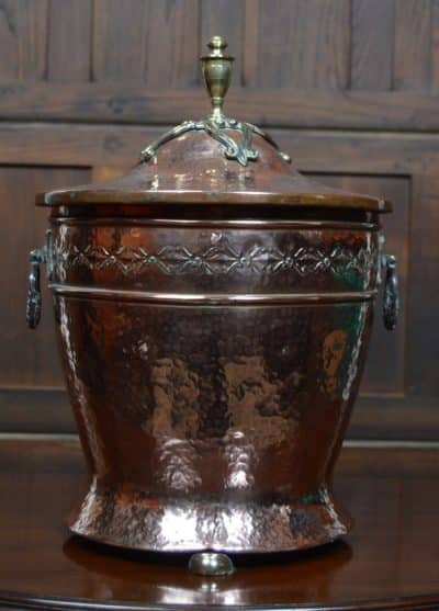 Edwardian Hand-planished Copper Bucket SAI3108 Miscellaneous 13