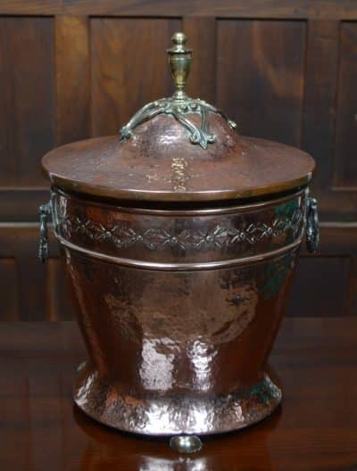 Edwardian Hand-planished Copper Bucket SAI3108 - Image 10