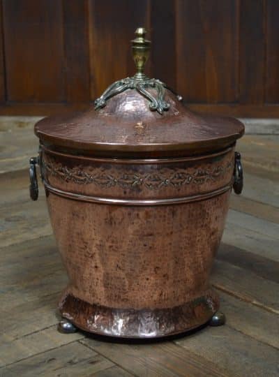 Edwardian Hand-planished Copper Bucket SAI3108 Miscellaneous 7