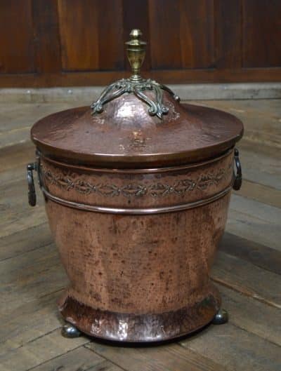 Edwardian Hand-planished Copper Bucket SAI3108