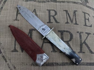 John nowill Sheffield knife lovely cow horn scales Dagger Antique Knives 3