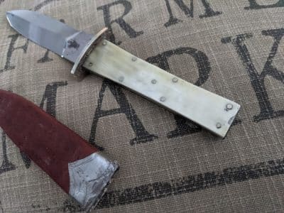 John nowill Sheffield knife lovely cow horn scales Dagger Antique Knives 6