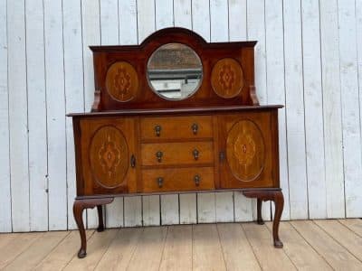 Edwardian Mirror Back Sideboard cupboards Antique Furniture 9