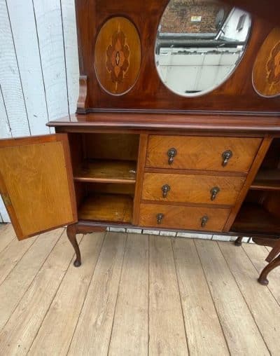 Edwardian Mirror Back Sideboard cupboards Antique Furniture 10