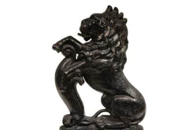 Victorian Cast Iron Lion Rampant Door Stop Antique Metals 4