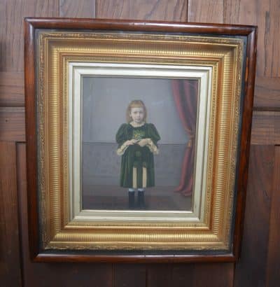 Hand-coloured Portrait Of A Little Girl SAI3267 Antique Art 3