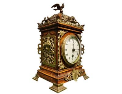 Brass Mounted 8 Day Timepiece Antique Clocks 4