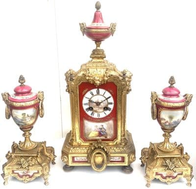 French Sevres Mantel Clock