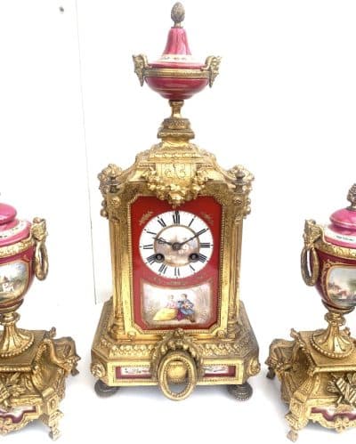 French Sevres Mantel Clock