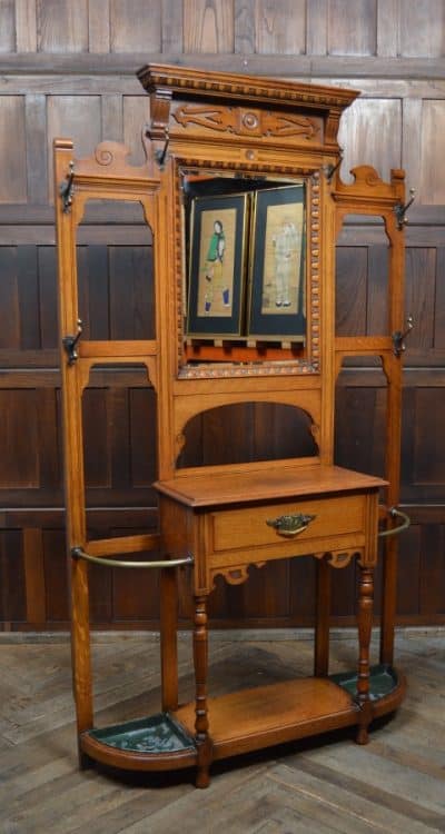 Edwardian Oak Hall Stand SAI3290 Antique Furniture 3