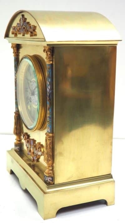 Champlevé Ormolu Bronze 8 Day Striking Mantel Clock