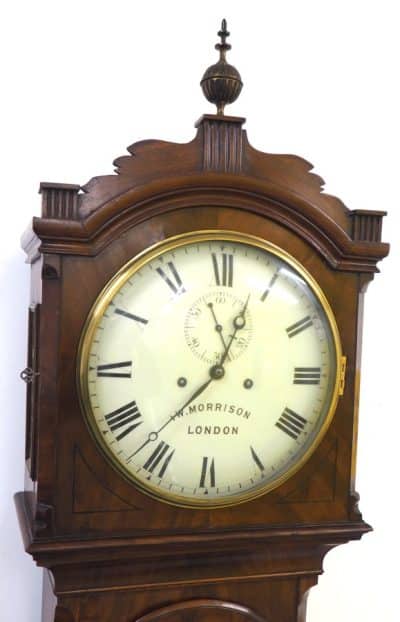 Wow! Georgian London Longcase Clock Morrison Painted Dial Grandfather Clock - Image 8