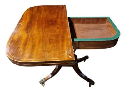 George III Mahogany and Satinwood Card Table Antique Furniture 5