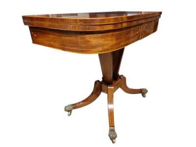 George III Mahogany and Satinwood Card Table Antique Furniture 7