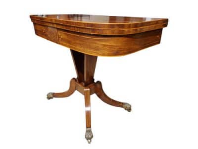 George III Mahogany and Satinwood Card Table Antique Furniture 8