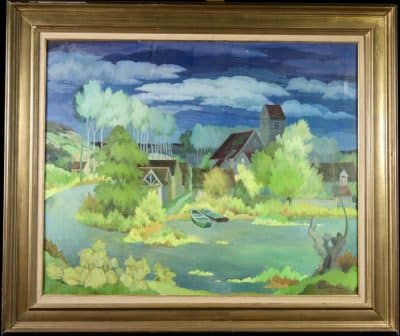 HUGE HENRI THERME (1900-1973) Oil Antiques Scotland Antique Art 11