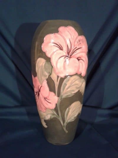 SOLD Early coral Hibiscus Moorcroft vase Antiques Scotland Antique Ceramics 3