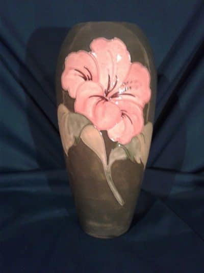 SOLD Early coral Hibiscus Moorcroft vase Antiques Scotland Antique Ceramics 4