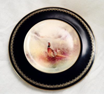 Worcester plate. Circa 1926 (Pheasants by Jas Stinton) Antique Worcester Antique Art 3