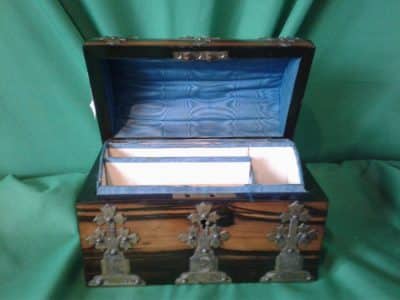 Victorian Corimandel brass bound stationary box Boxes Antique Furniture 4