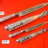 Two Rare Vintage Nickel Silver Argentina Gaucho Knives and; Sheaths