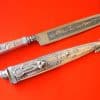 Two Rare Vintage Nickel Silver Argentina Gaucho Knives and; Sheaths - Image 6
