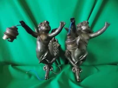 Pair early Cherub wall lights - Image 2