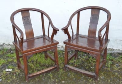 Pr 19th century Chinese horseshoe chairs 19th century Antique Art 3