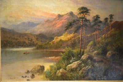 A De Breanski. Highlands oil painting.