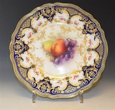 SOLD Royal Worcester fruit plate, signed Sebright.