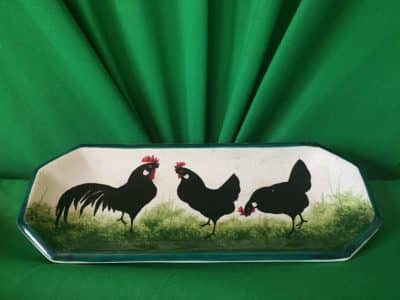 Wemyss Black Cockerel Rectangular Tray Antiques Edinburgh Antique Ceramics 3