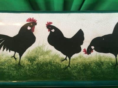 Wemyss Black Cockerel Rectangular Tray Antiques Edinburgh Antique Ceramics 4